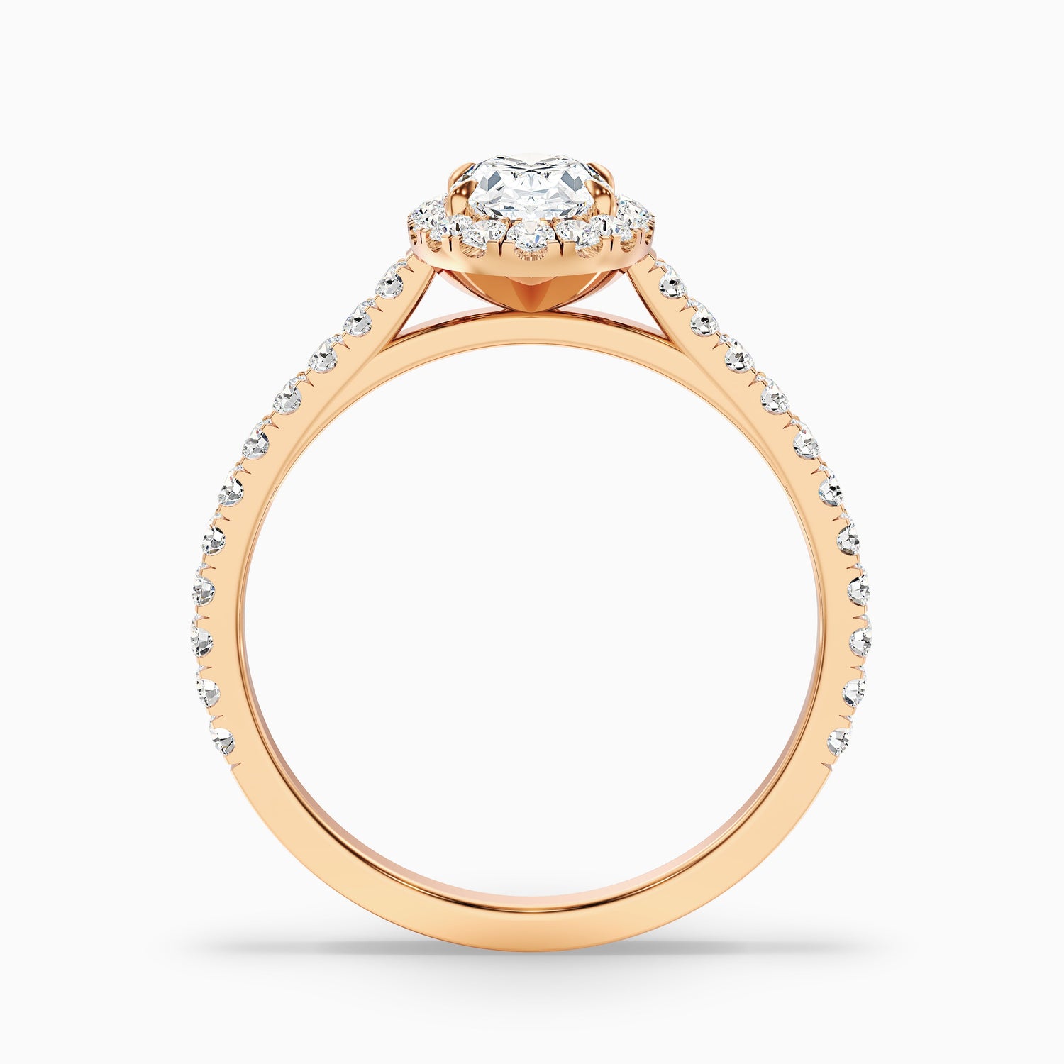 Zia 1.5 Carat Oval Halo Pave Lab Grown Engagement Ring in 14k Yellow Gold  DestGlow