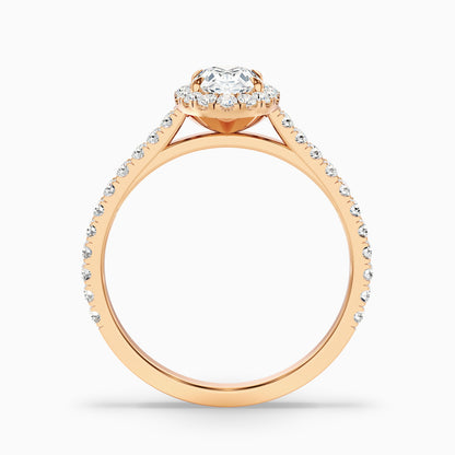 Zia 1.5 Carat Oval Halo Pave Lab Grown Engagement Ring in 14k Yellow Gold  DestGlow
