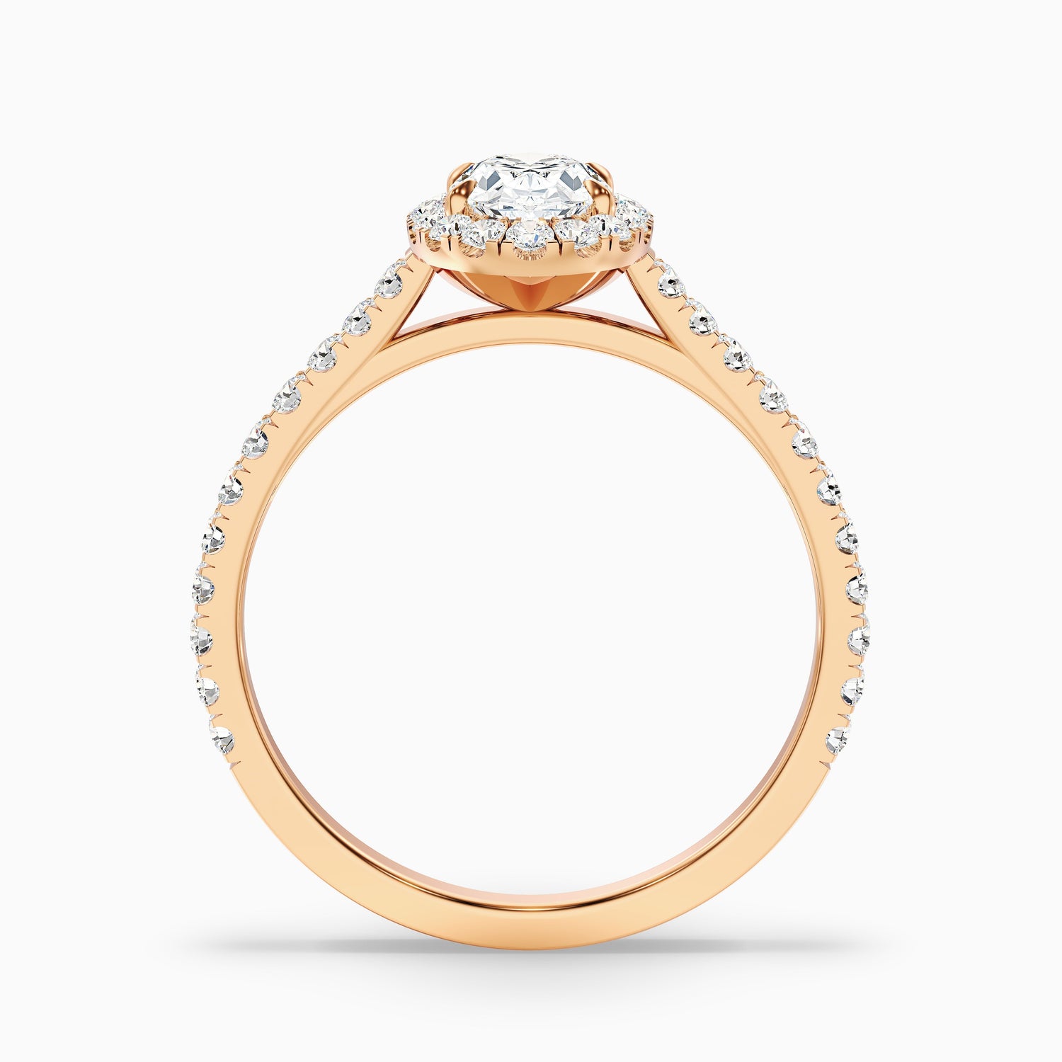Adley 4.5 Carat Oval Halo Pave Moissanite Diamond Ring in 14k White Gold