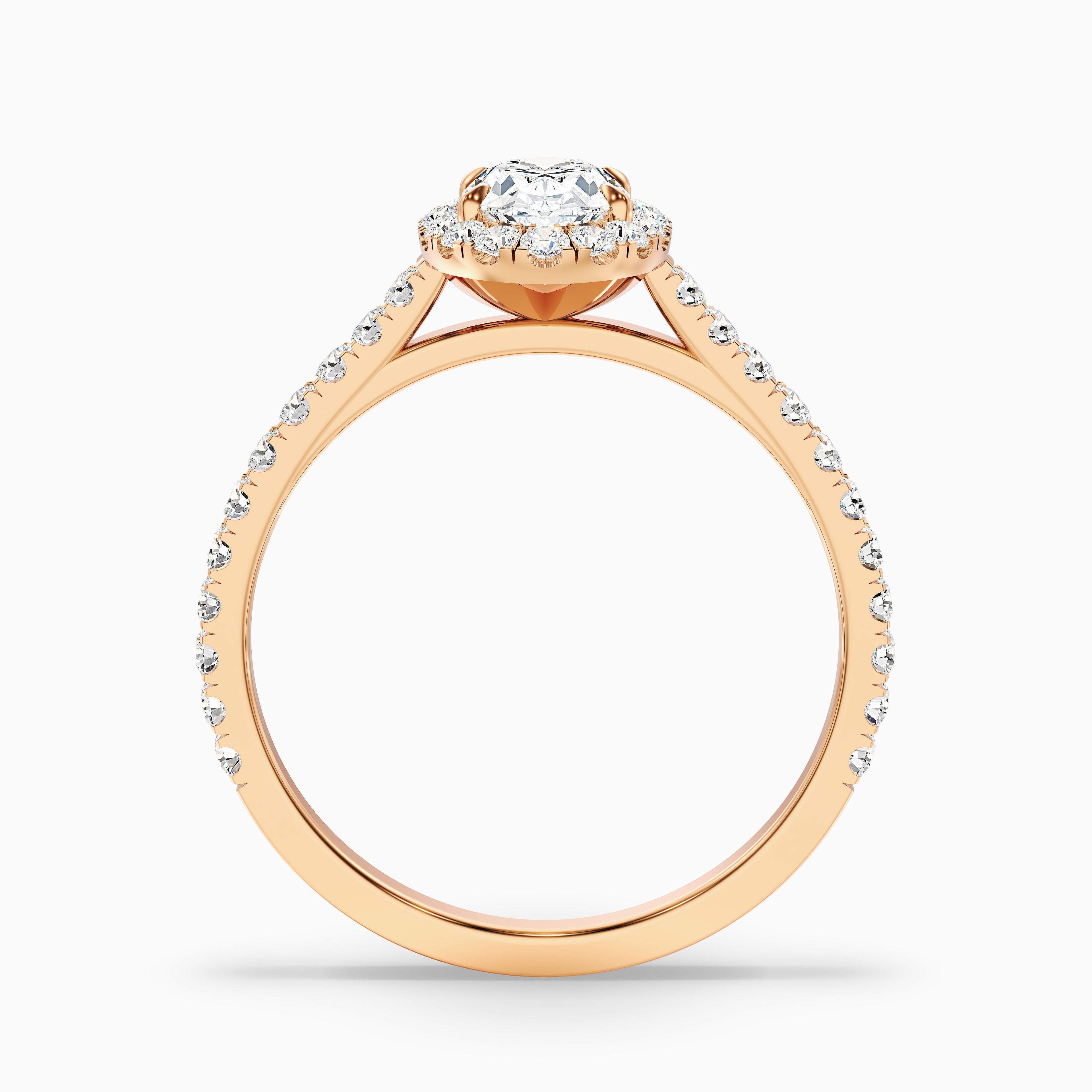 Adley 4.5 Carat Oval Halo Pave Moissanite Diamond Ring in 14k White Gold