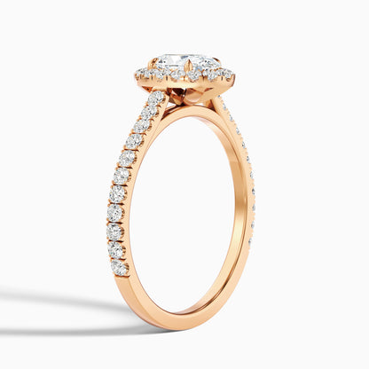 Maya 6 Carat Oval Halo Pave Moissanite Engagement Ring in 18k Rose Gold  DestGlow