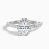 Zia 5 Carat Oval Halo Pave Lab Grown Engagement Ring in 10k White Gold  DestGlow