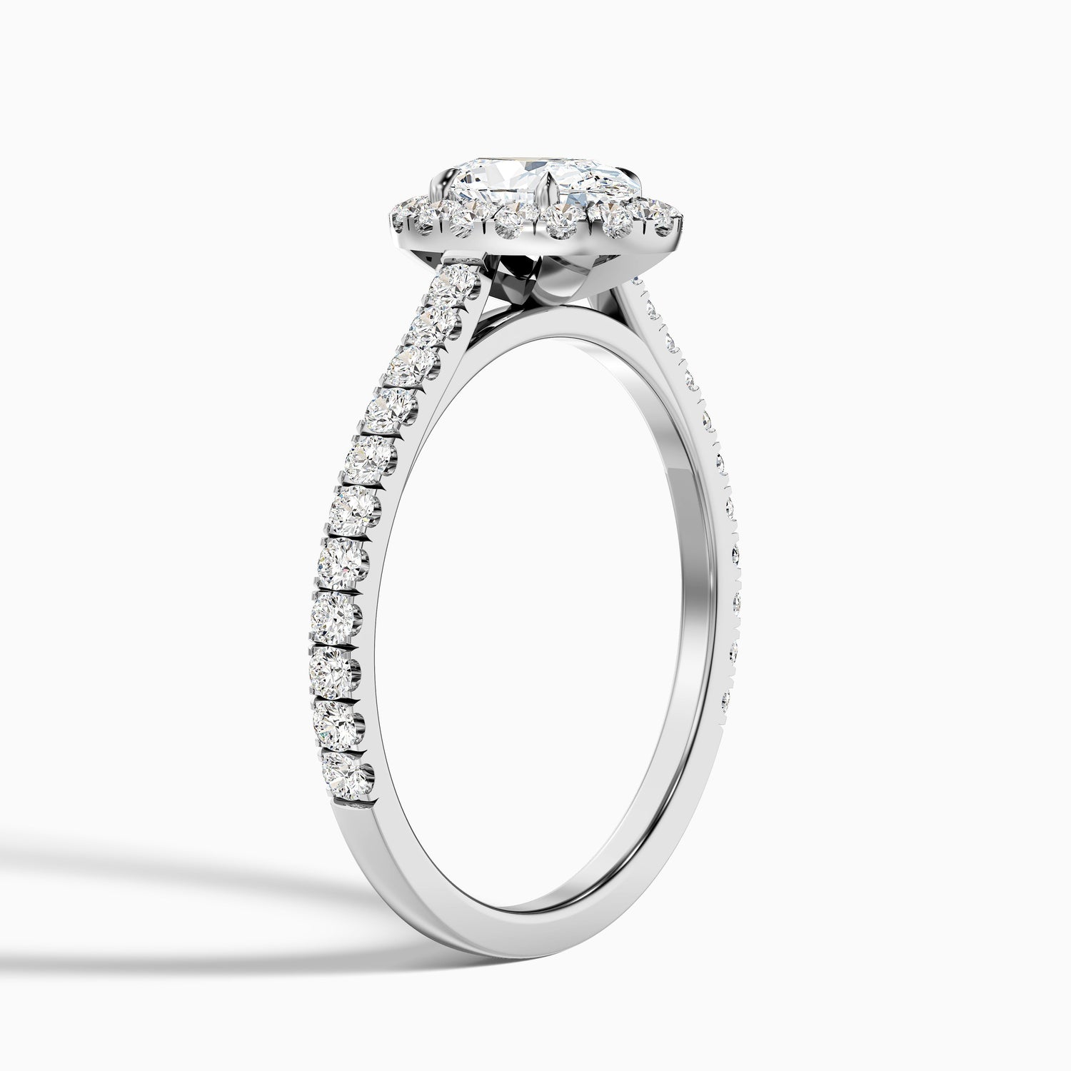 Zia 1 Carat Oval Halo Pave Lab Grown Engagement Ring in 10k Rose Gold  DestGlow