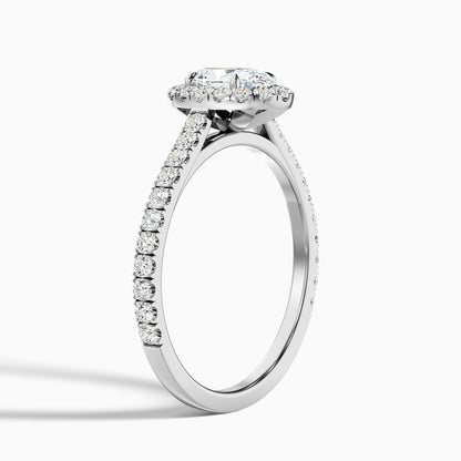 Adley 2 Carat Oval Halo Pave Moissanite Diamond Ring in 10k White Gold
