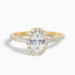 Zia 1.5 Carat Oval Halo Pave Lab Grown Engagement Ring in 14k Yellow Gold  DestGlow