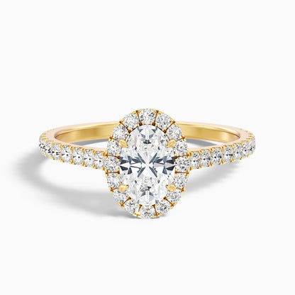 Adley 5.5 Carat Oval Halo Pave Moissanite Diamond Ring in 10k Rose Gold