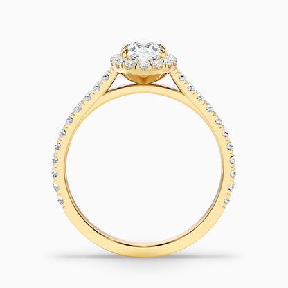 Zia 3.5 Carat Oval Halo Pave Lab Grown Engagement Ring in 14k Rose Gold  DestGlow