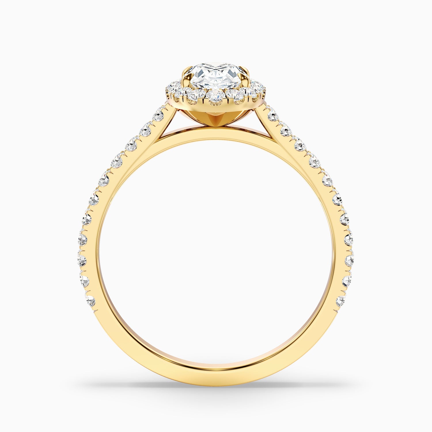 Zia 2.5 Carat Oval Halo Pave Lab Grown Engagement Ring in 10k White Gold  DestGlow