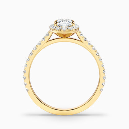 Adley 5 Carat Oval Halo Pave Moissanite Diamond Ring in 14k White Gold