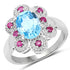 2.28 Carat Genuine Swiss Blue Topaz and Ruby .925 Sterling Silver Ring by Bids.com