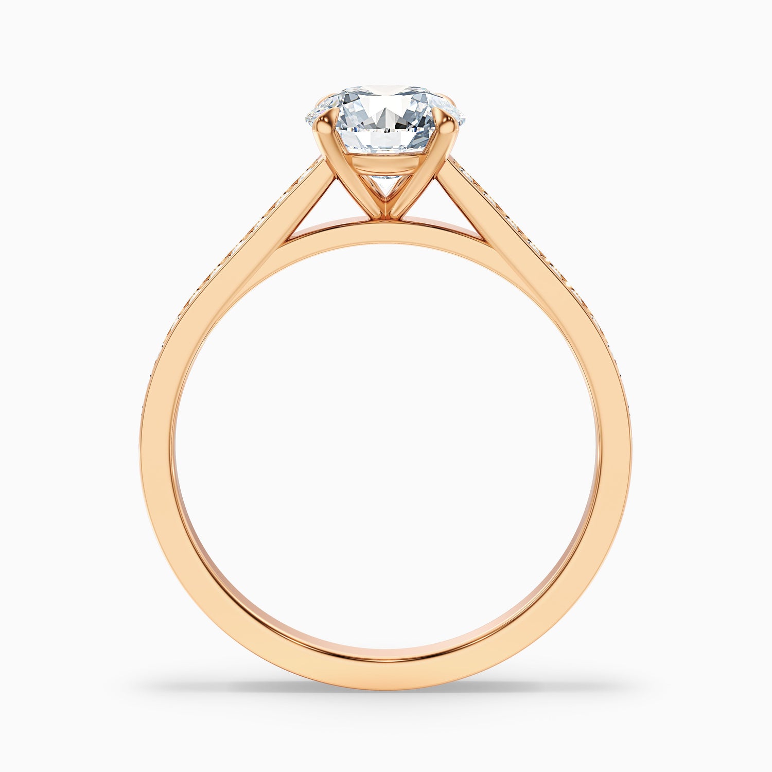 Lisa 5.5 Carat Round Cut Side Stone Pave Moissanite Diamond Ring in Platinum