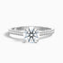 Nyra 1.5 Carat Round Cut Side Stone Pave Lab Grown Engagement Ring in 18k White Gold  DestGlow