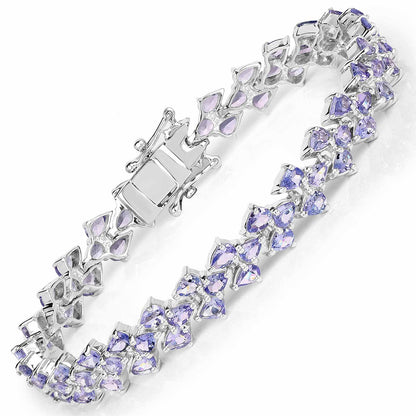 12.04 Carat Genuine Tanzanite .925 Sterling Silver Bracelet  DestGlow