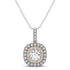 14k White And Rose Gold Cushion Shape Halo Diamond Pendant (1/2 cttw) by Bids.com