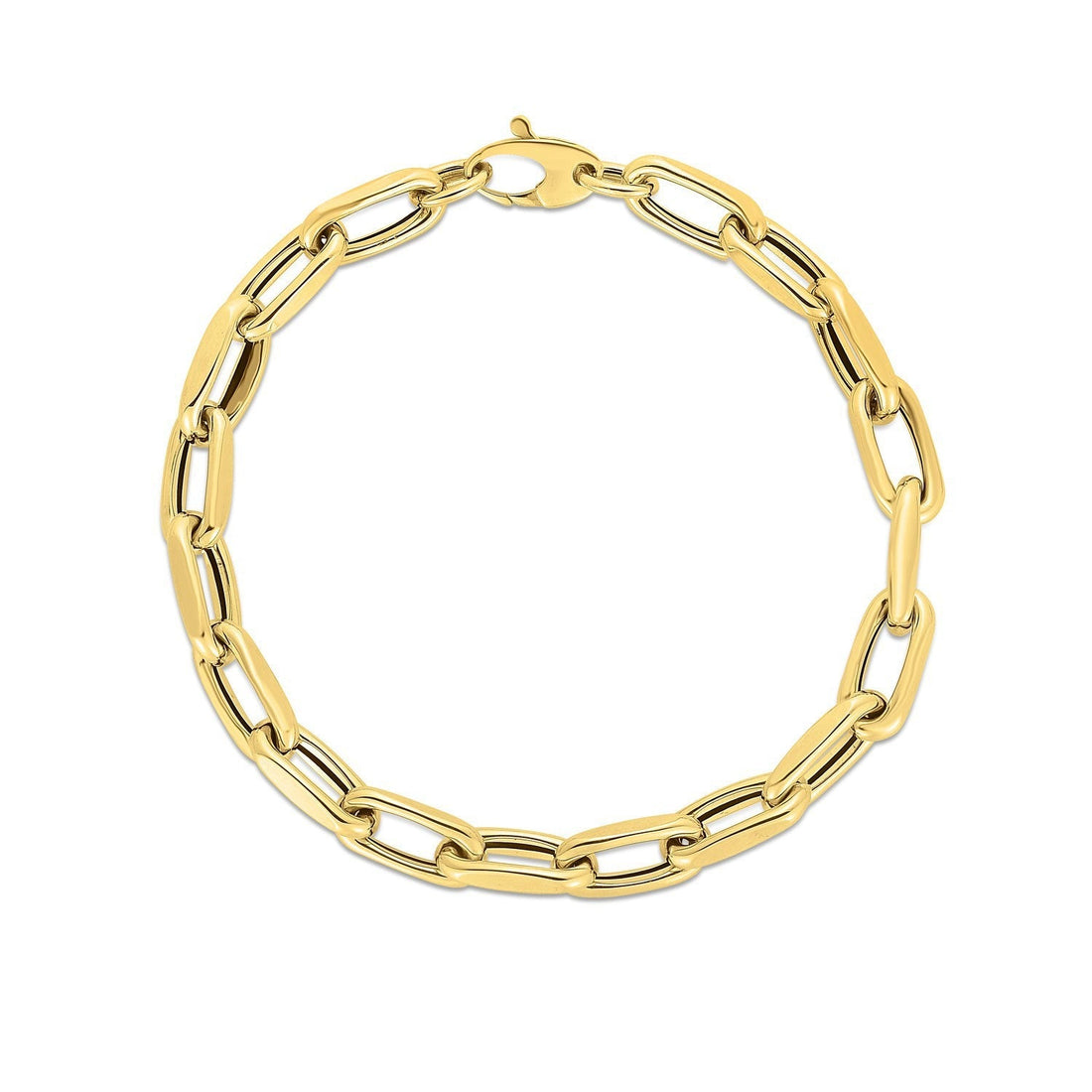 14k Yellow Gold French Cable Link Bracelet  (6.00 mm)  DestGlow