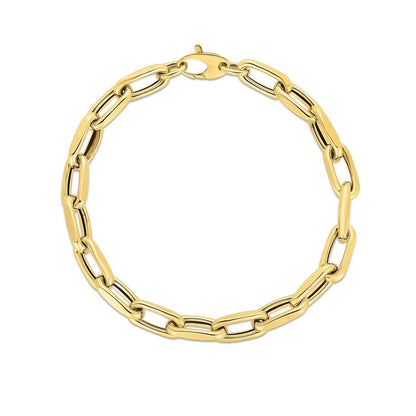 14k Yellow Gold French Cable Link Bracelet  (6.00 mm)  DestGlow