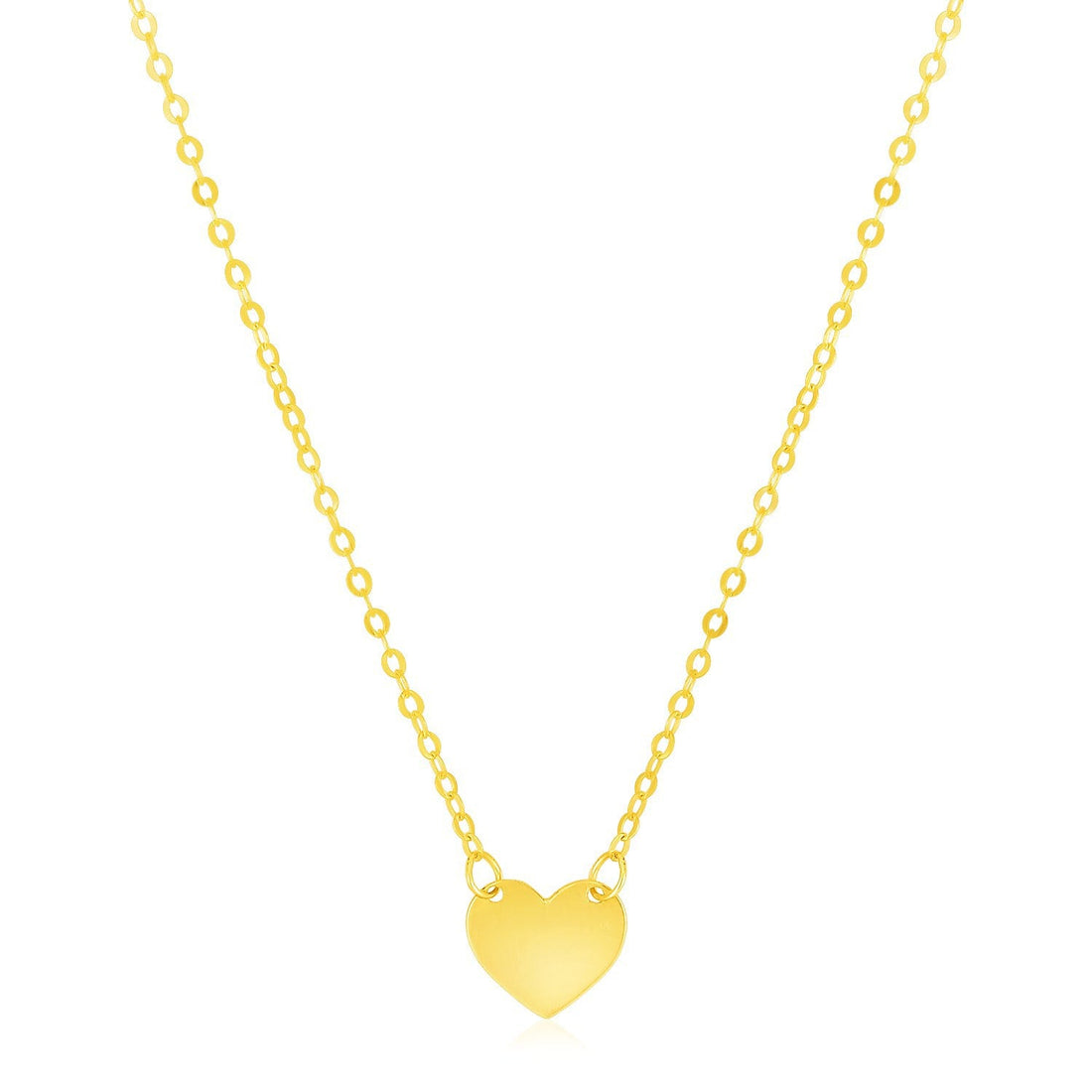 14k Yellow Gold Polished Mini Heart Necklace by Bids.com