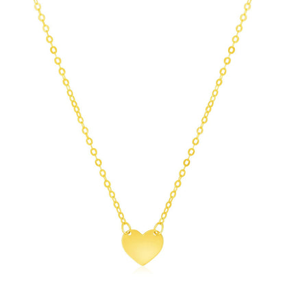 14k Yellow Gold Polished Mini Heart Necklace by Bids.com