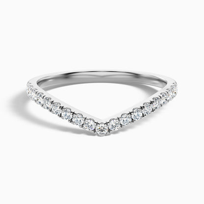 Inara Chevron V Shape Pave Half Eternity Lab Grown Diamond Wedding Band