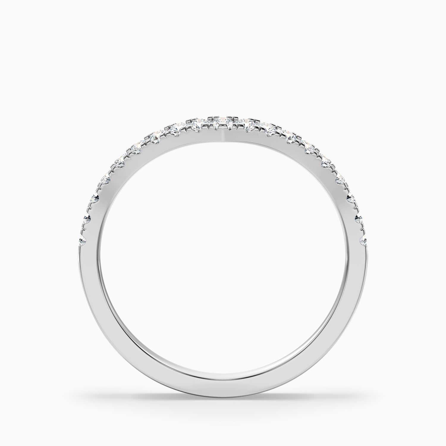 Inara Chevron V Shape Pave Half Eternity Lab Grown Diamond Wedding Band