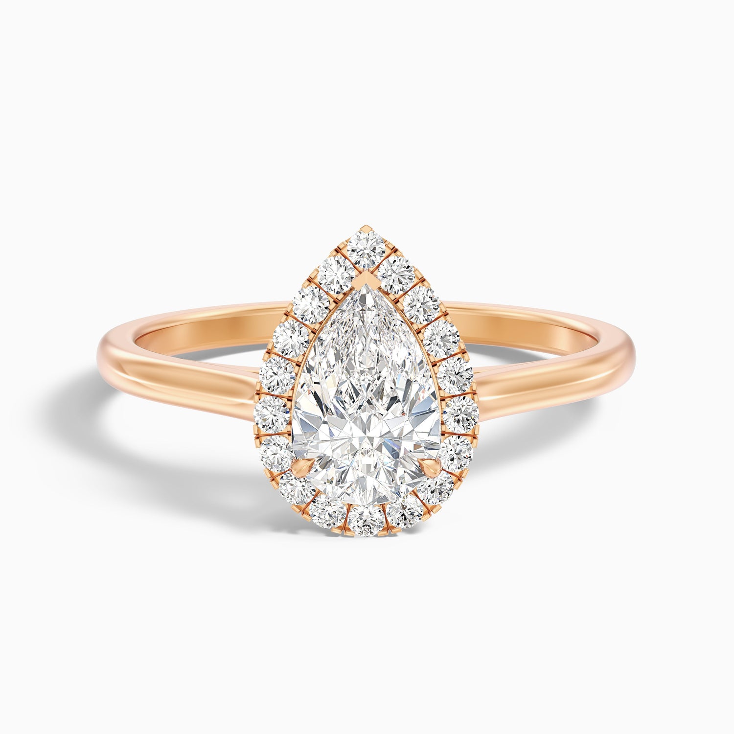 Arya 1 Carat Pear Halo Moissanite Diamond Ring in 925 Sterling Silver