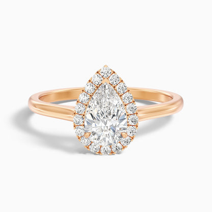 Arya 1 Carat Pear Halo Moissanite Diamond Ring in 925 Sterling Silver