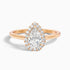Aura 3 Carat Pear Halo Lab Grown Engagement Ring in 18k Rose Gold  DestGlow