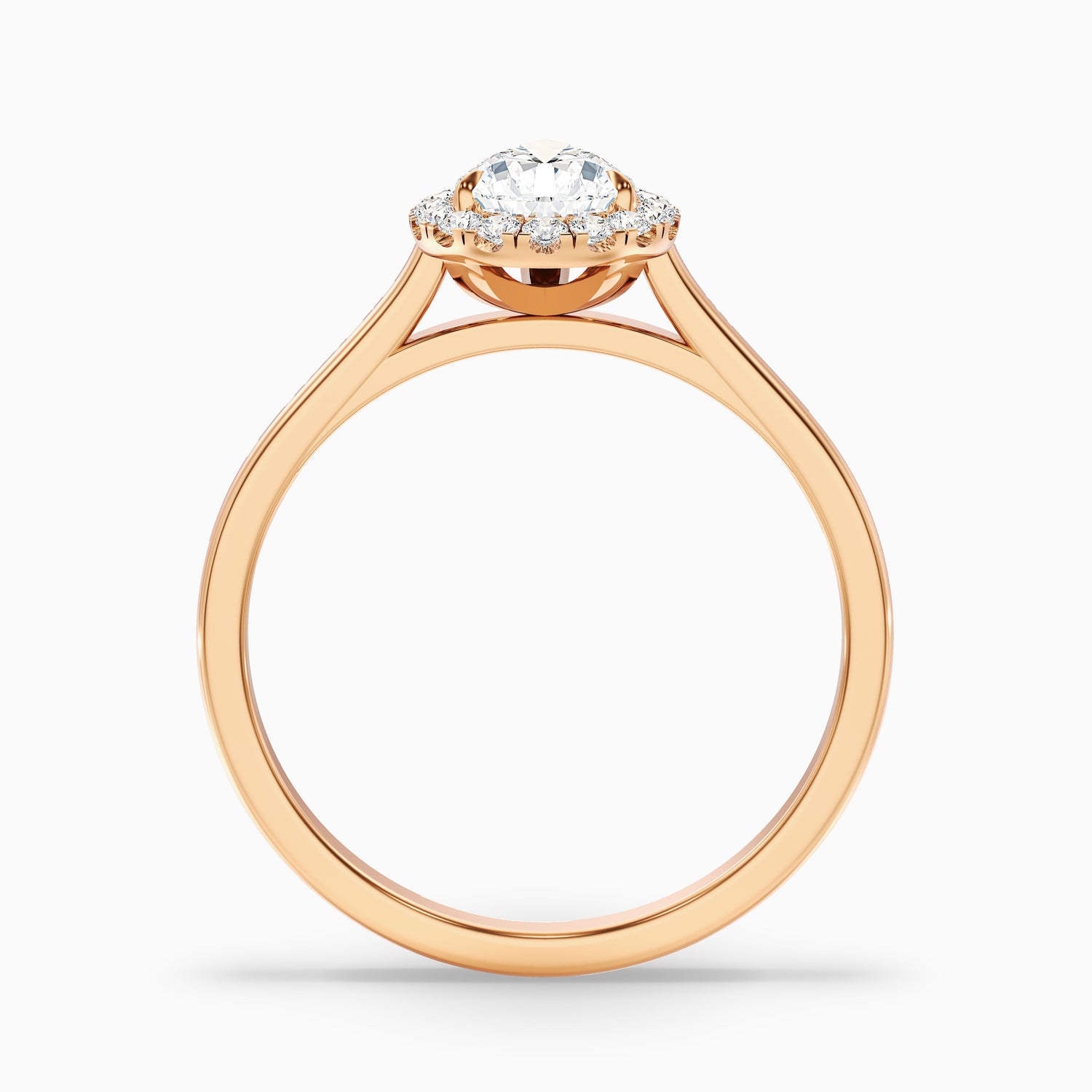 Aura 1 Carat Pear Halo Lab Grown Engagement Ring in 925 Sterling Silver