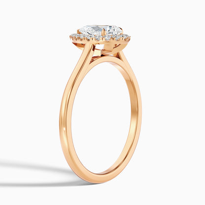 Arya 5.5 Carat Pear Halo Moissanite Diamond Ring in 18k Rose Gold
