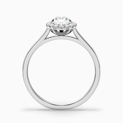 Arya 3 Carat Pear Halo Moissanite Diamond Ring in 14k Yellow Gold