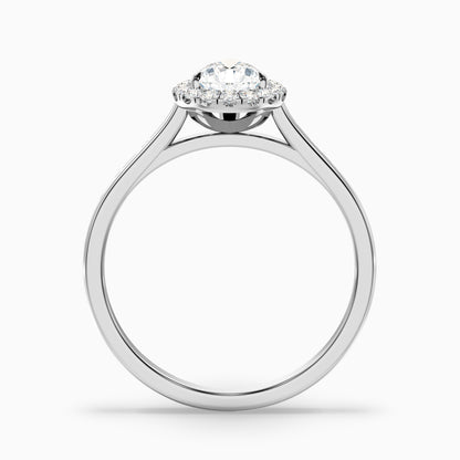 Arya 5.5 Carat Pear Halo Moissanite Diamond Ring in Platinum