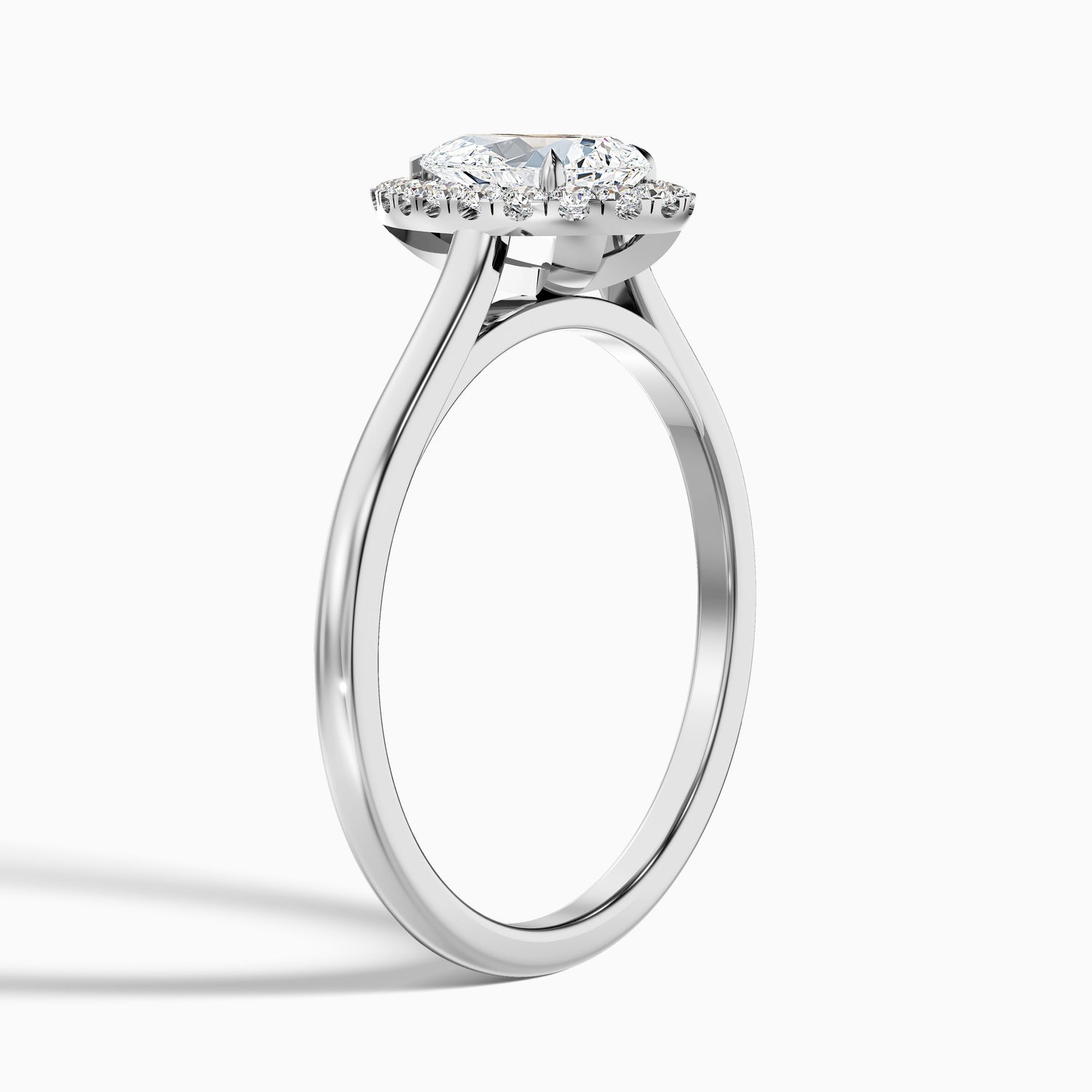 Aura 2.5 Carat Pear Halo Lab Grown Engagement Ring in Platinum