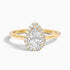 Aura 4 Carat Pear Halo Lab Grown Engagement Ring in 18k Yellow Gold  DestGlow