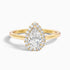 Aura 3 Carat Pear Halo Lab Grown Engagement Ring in 18k Yellow Gold  DestGlow