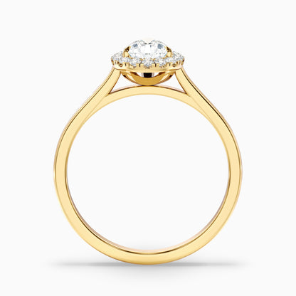 Arya 1.5 Carat Pear Halo Moissanite Diamond Ring in 10k Yellow Gold