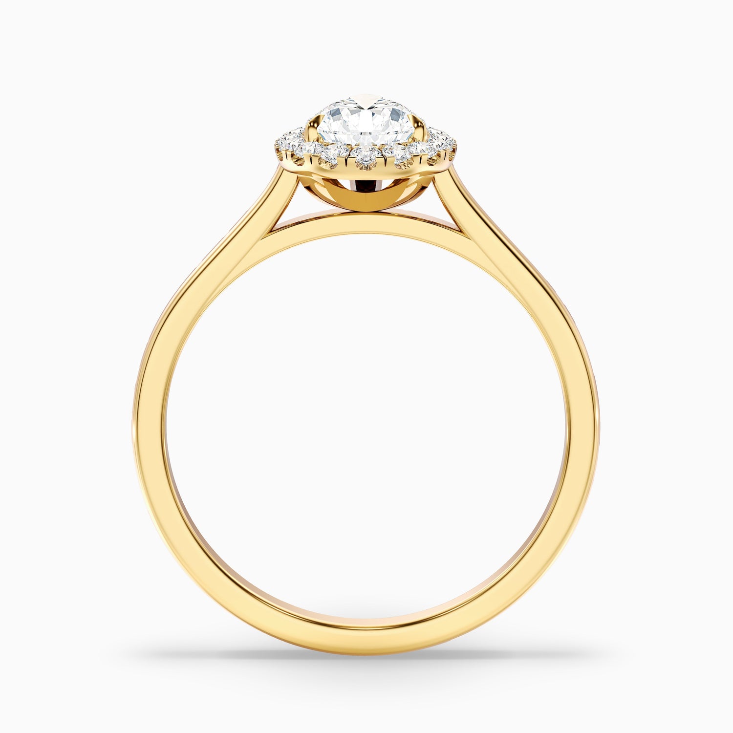 Arya 2 Carat Pear Halo Moissanite Diamond Ring in 18k Rose Gold