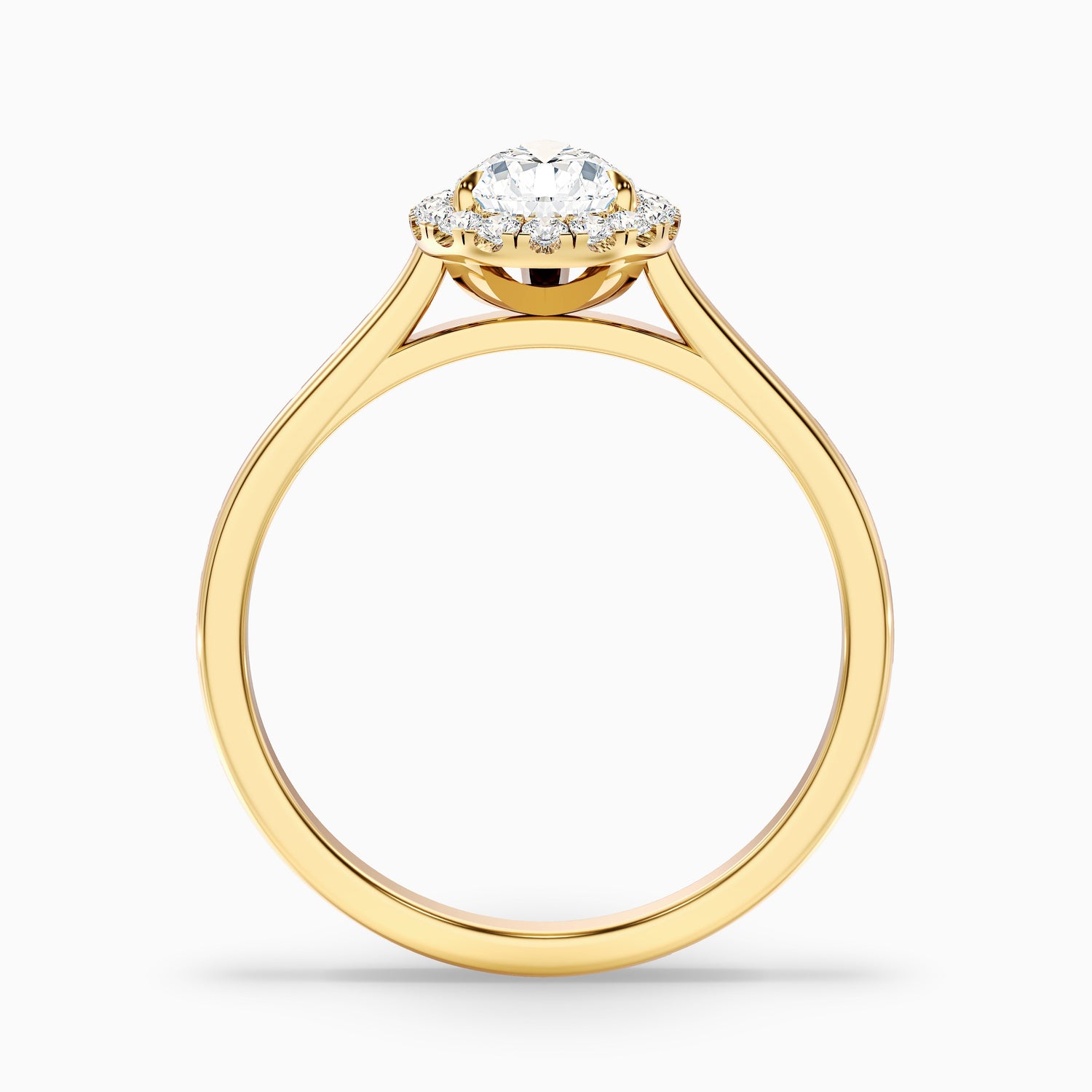 Arya 3.5 Carat Pear Halo Moissanite Diamond Ring in 10k White Gold
