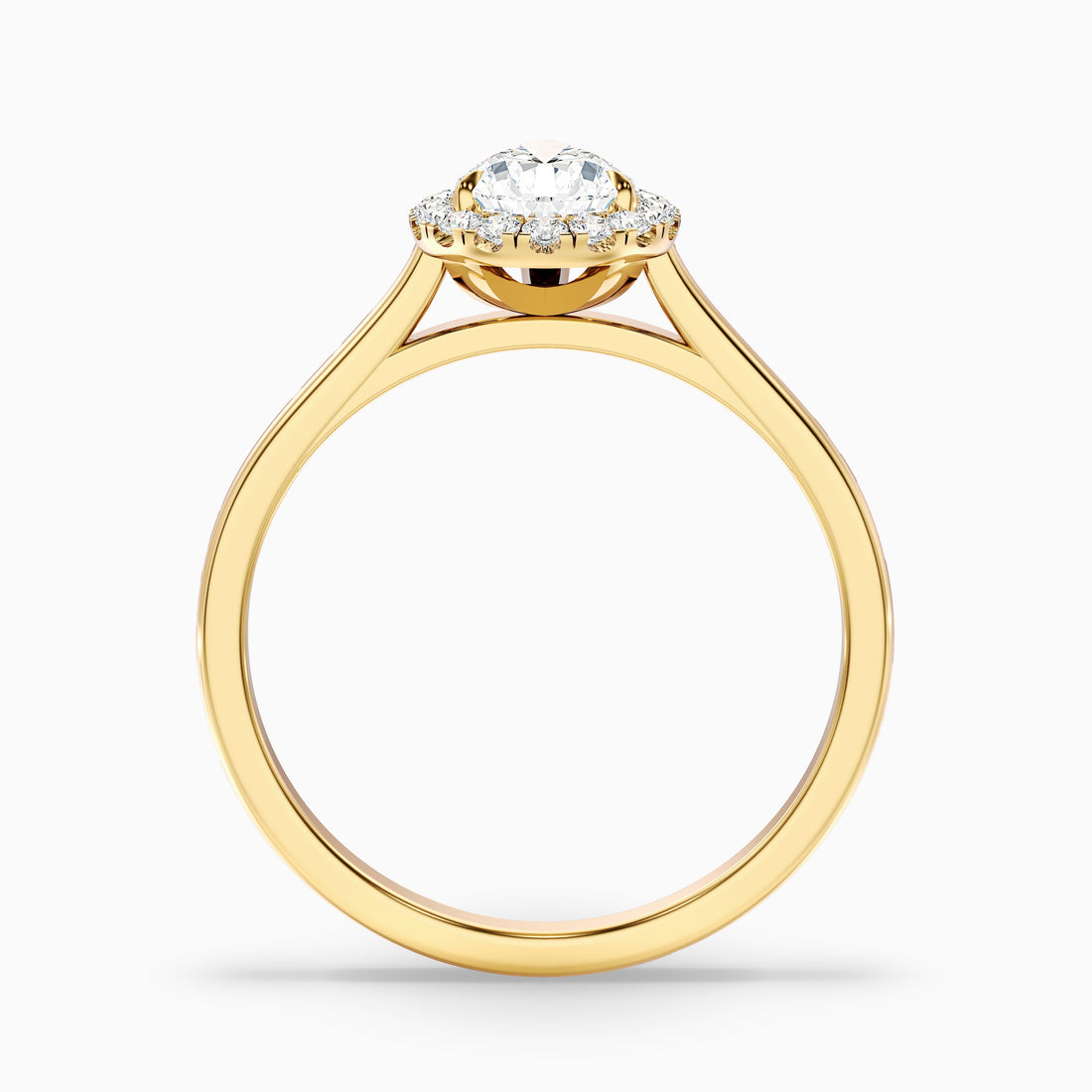 Aura 3.5 Carat Pear Halo Lab Grown Engagement Ring in 18k Yellow Gold  DestGlow