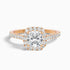 Isa 4 Carat Cushion Cut Halo Pave Lab Grown Engagement Ring in 10k Rose Gold  DestGlow