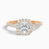 Lily 9 Carat Cushion Cut Halo Pave Moissanite Diamond Ring in 18k Rose Gold  DestGlow