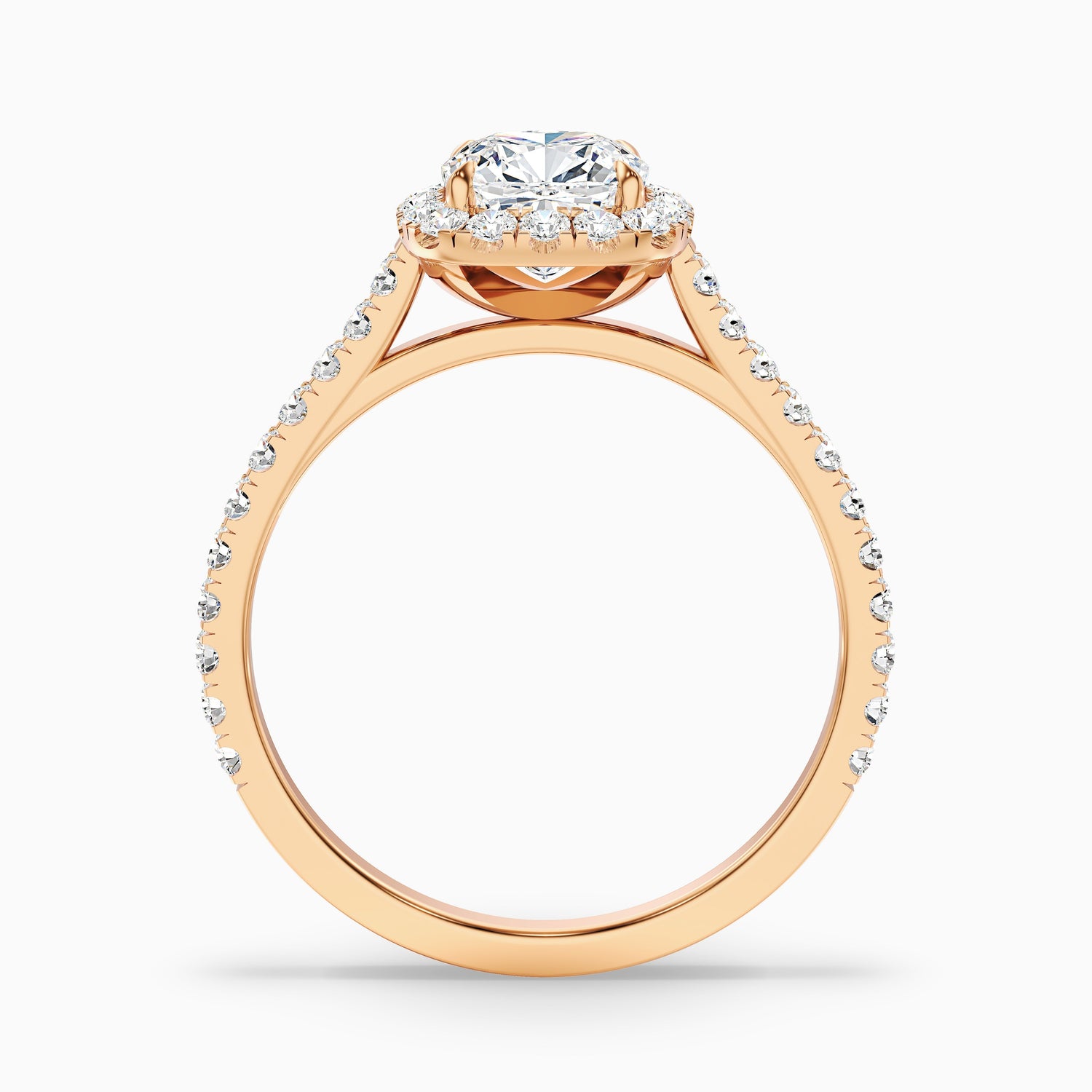 Jini 2.5 Carat Cushion Cut Halo Pave Moissanite Diamond Ring in 925 Sterling Silver