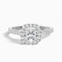 Isa 4 Carat Cushion Cut Halo Pave Lab Grown Engagement Ring in 14k White Gold  DestGlow