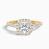 Isa 2.5 Carat Cushion Cut Halo Pave Lab Grown Engagement Ring in 14k Yellow Gold  DestGlow