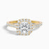 Isa 1.5 Carat Cushion Cut Halo Pave Lab Grown Engagement Ring in 10k Yellow Gold  DestGlow