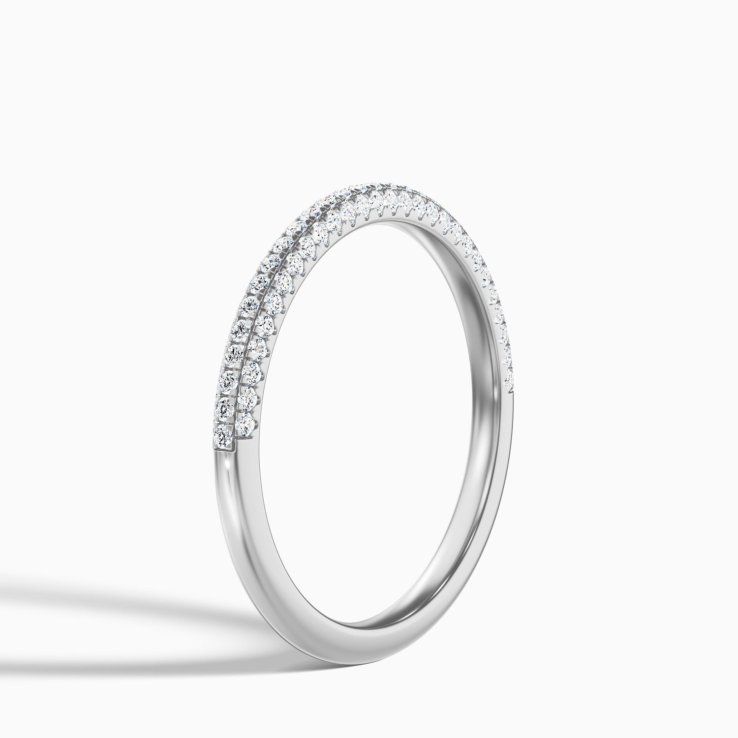 Ottilie Micro Pave Half Eternity Domed Lab Grown Diamond Wedding Band