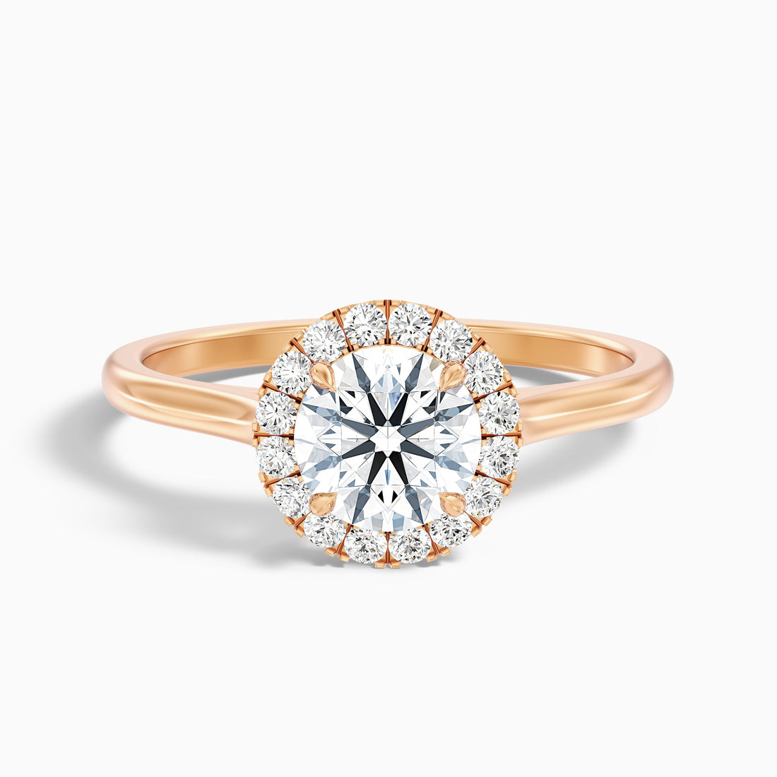 Bela 4 Carat Round Halo Lab Grown Engagement Ring in 18k Rose Gold  DestGlow