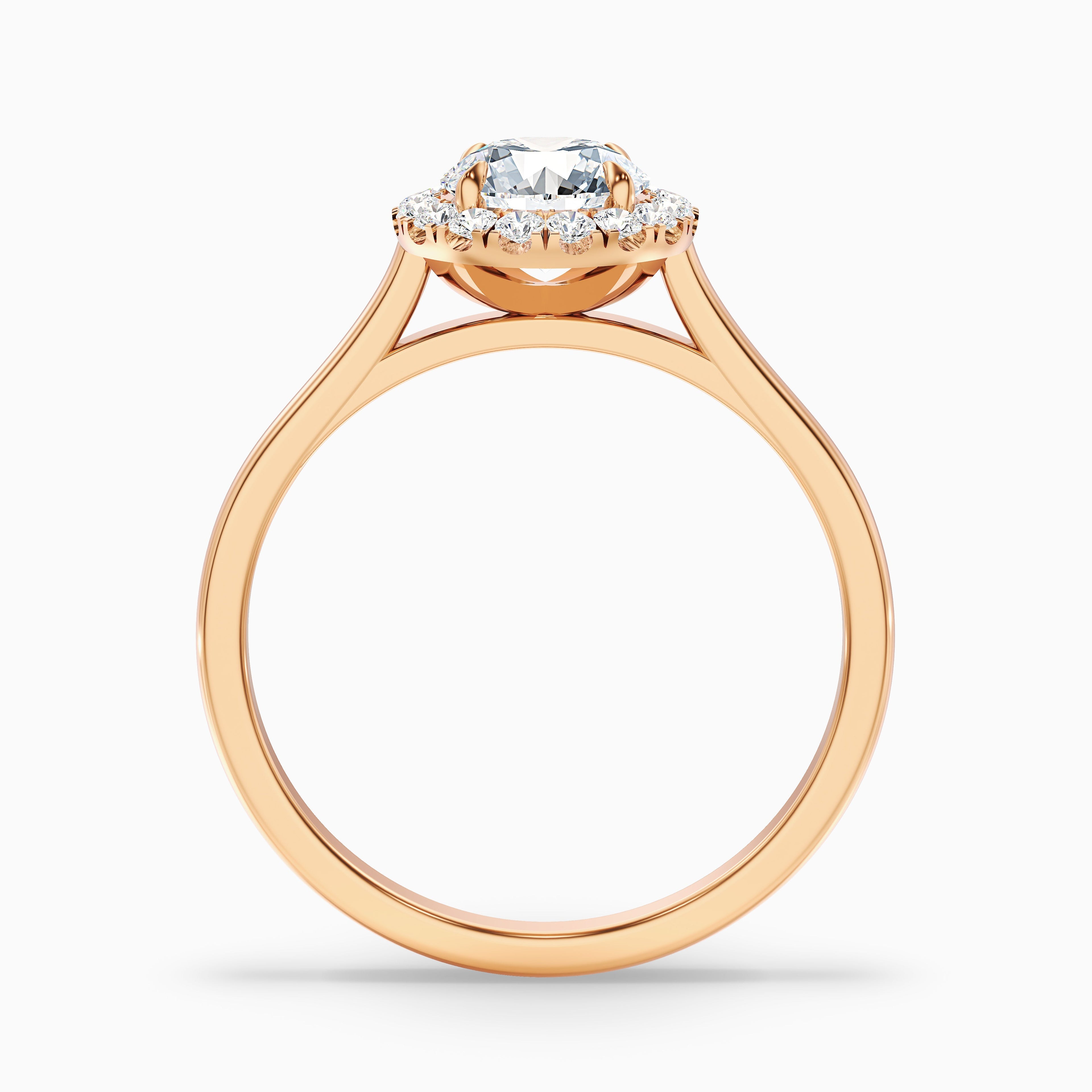 Bela 2.5 Carat Round Halo Lab Grown Engagement Ring in 14k White Gold