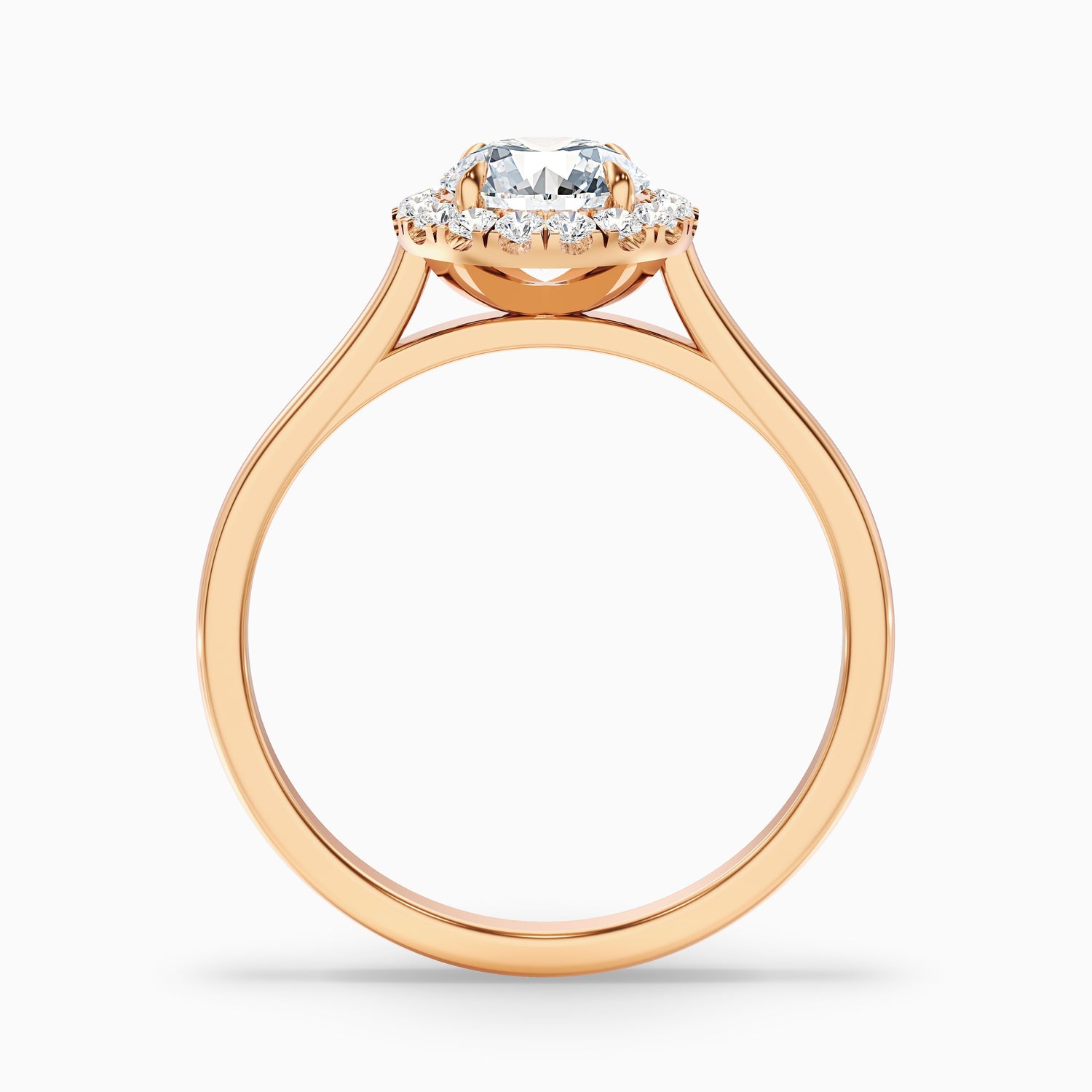 Ember 3.5 Carat Round Halo Pave Moissanite Diamond Ring in 10k Rose Gold