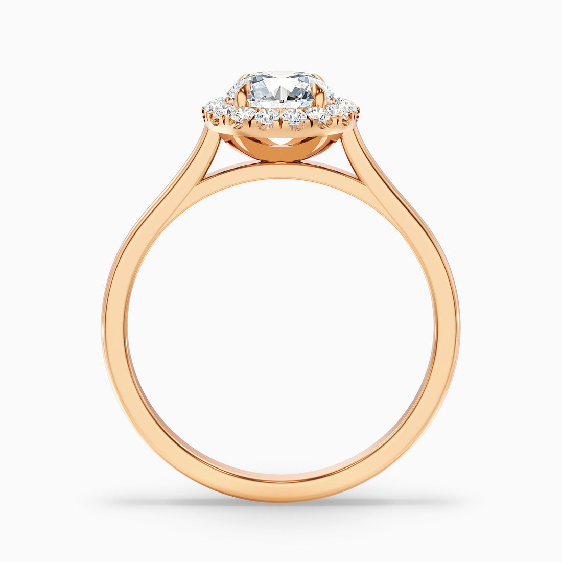 Bela 4 Carat Round Halo Lab Grown Engagement Ring in 18k Rose Gold  DestGlow