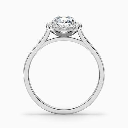 Bela 1.5 Carat Round Halo Lab Grown Engagement Ring in Platinum
